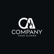 initial CA gas logo design vector, CA C A Creative Modern white Letters Logo Design 
