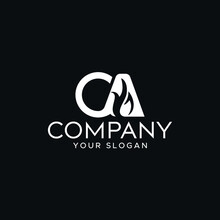 Initial CA Gas Logo Design Vector, CA C A Creative Modern White Letters Logo Design 