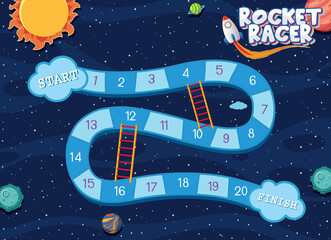 Wall Mural - Game template with space theme background