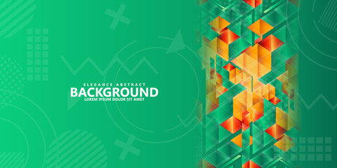 Poster - Modern abstract triangle background with combination hipster ornament. Vector Illustration