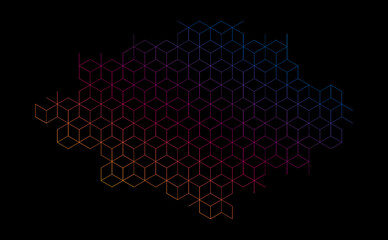 Aufkleber - Futuristic hexagon vector illustration. Futuristic hexagon vector illustration. HUD element. Technology concept. 3d landscape. Big data.