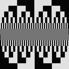 Fototapete - Abstract Monochrome Vector Graphics With Digital Transition Effect Inspired by Brutalist Style