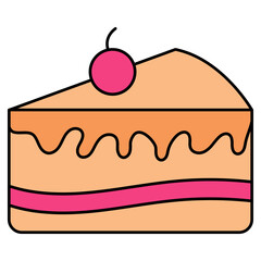 Canvas Print - A perfect design icon of cake slice

