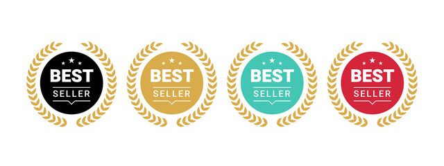 Wall Mural - best seller badge logo design template for business product vector illustration