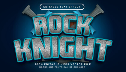 rock knigt 3d text effect and editable text effect