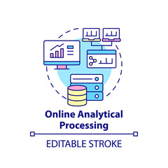 Poster - Online analytical processing concept icon. Business intelligence technology abstract idea thin line illustration. Isolated outline drawing. Editable stroke. Arial, Myriad Pro-Bold fonts used