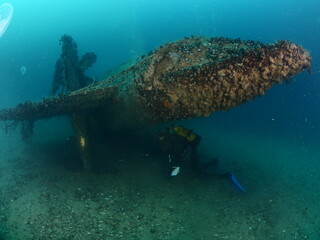 german u boat 23 wreck underwater world war II wwII metal on ocean floor black sea turkey scuba divers to explore