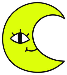 Crescent with face