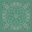 Green bandana paisley fabric kerchief vector wallpaper