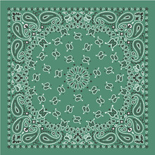 Green Bandana Paisley Fabric Kerchief Vector Wallpaper