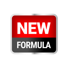 Canvas Print - New innovative and improved formula product label packaging vector icon badge