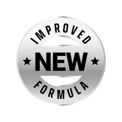 Canvas Print - New innovative and improved formula product label packaging vector icon badge