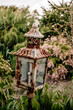 Lampion ogrodowy , dekoracja w ogrodzie. 