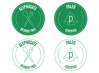 Canvas Print - glyphosate residue-free, paleo certified icon vector illustration 