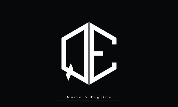 Alphabet letters Initials Monogram logo QE , EQ