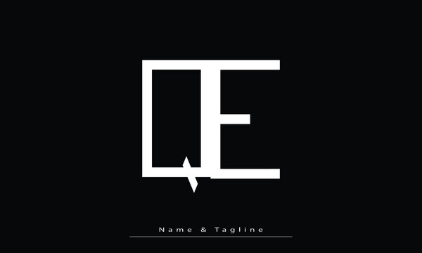 Alphabet letters Initials Monogram logo QE , EQ