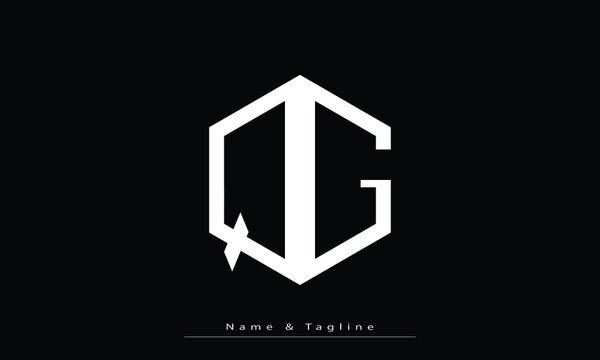 Alphabet letters Initials Monogram logo QG , GQ
