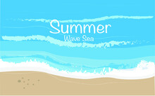 Cartoon Beach Summer Paradise Nature Holidays, Ocean Or Seaside.seaside Landscape, Relaxing Tropical Beach Or Seaside Landscape Vector Background Illustration