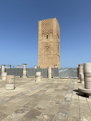 Canvas Print - Old religious Hassan mosque in Rabat