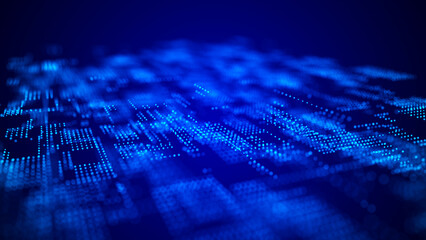 Fototapete - Abstract Digital Background Science Technology Networks Big Data Link 3D rendering.