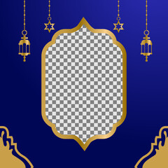 Wall Mural - Islamic banner background template with placeholder photos