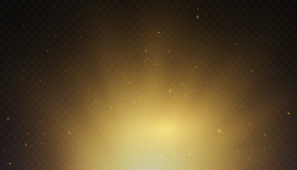 Poster - Golden rays rising up on a dark background Vector illustration