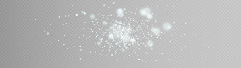 Wall Mural - Glowing light effect with lots of shiny particles isolated on transparent background. Vector star cloud with dust.