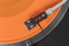 Orange Vinyl On Recordplayer