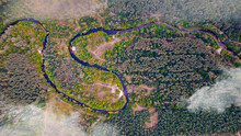Stunning Aerial View Of The Orel River From A Height Of 500 Meters