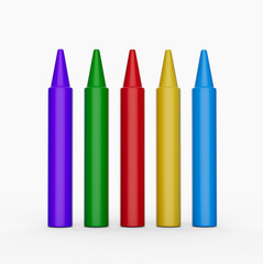 Wall Mural - Colored VAX pencils in multiple colors on a white background