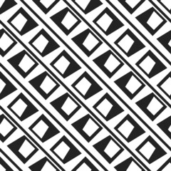 Aufkleber - Diagonal black tiles alternate with stripes. Abstract decor tile in diagonal.