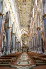 Sticker - Interior of the church dedicated to Saint Dominic Major in Naples, Italy