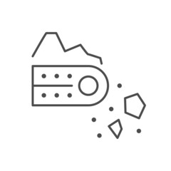 Industrial conveyor line outline icon