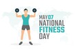 © Jayadiudara - vector graphic of national fitness day good for national fitness day celebration. flat design. flyer design.flat illustration.