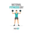 © Jayadiudara - vector graphic of national fitness day good for national fitness day celebration. flat design. flyer design.flat illustration.