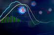 © Nulekkk - Double exposure of Coronavirus in 3D illustration and graph stock market and the global economy. Stock market chart in downtrend crisis from Coronavirus disease (COVID-19) outbreak concept.