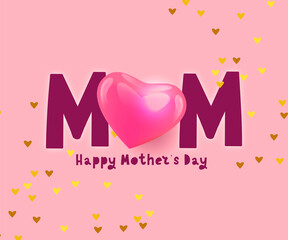 Sticker - Happy Mother's Day Mom Calligraphy greeting card banner Background