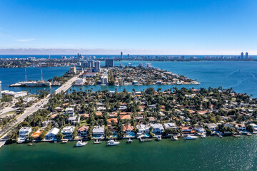 Canvas Print - sea, Miami, Fort Lauderdale, aerial, blue, green, ocean