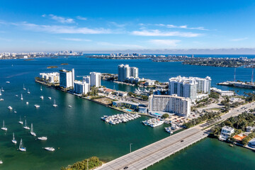 Canvas Print - sea, Miami, Fort Lauderdale, aerial, blue, green, ocean