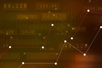 Poster - 2d rendering Stock market online business concept. business Graph 