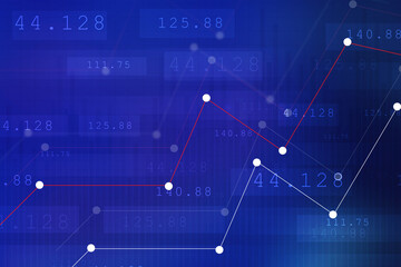 Poster - 2d rendering Stock market online business concept. business Graph 