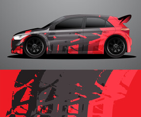 Rally car decal graphic wrap vector, abstract background