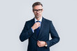 © be free - confident mature businessman in businesslike suit and glasses