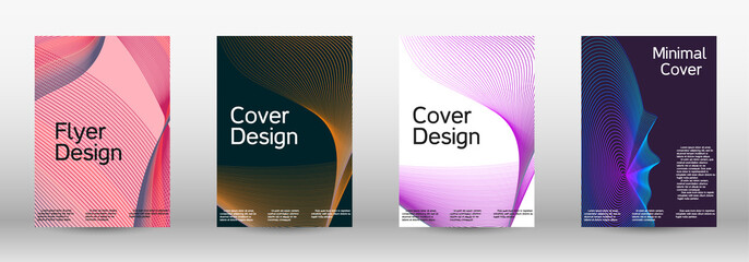 Artistic covers design. A set of modern abstract covers. Modern design template. Creative backgrounds from abstract lines to create a fashionable abstract cover, banner, poster, booklet.