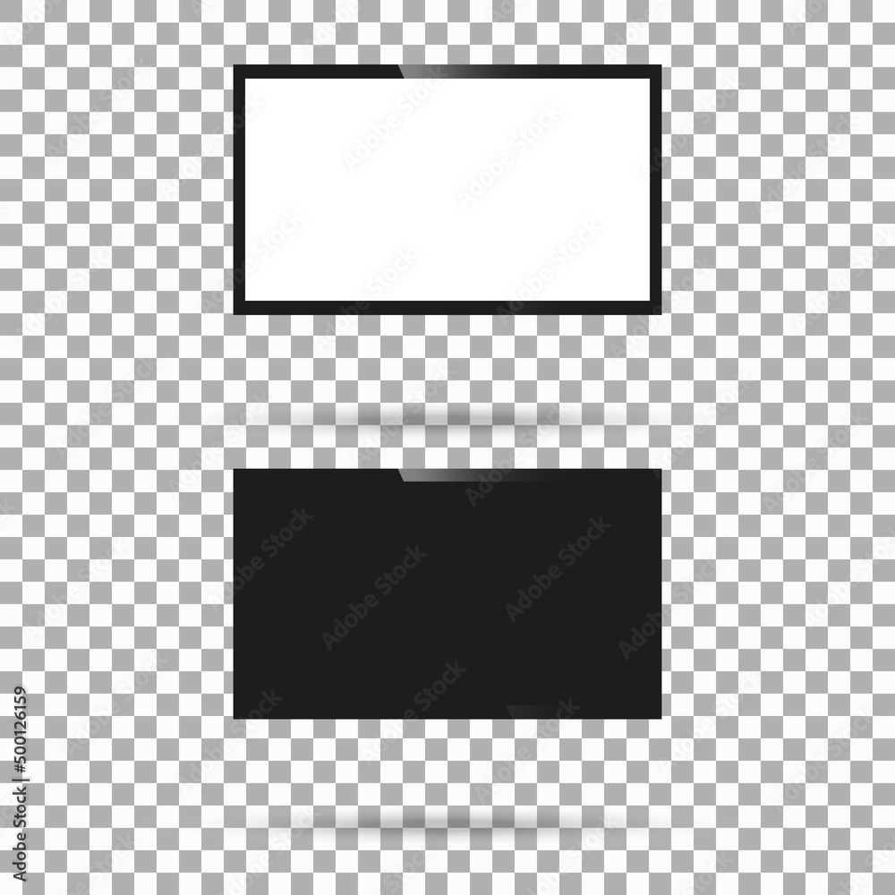 Frame of TV. Empty led monitor of computer or black photo frame ...