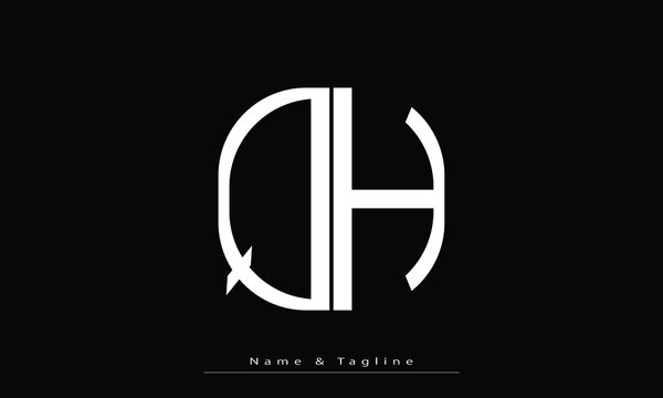 Alphabet letters Initials Monogram logo QH , HQ