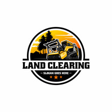 Forestry Mulching Machine Isolated Logo Vector	
