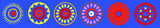 Fototapeta Dmuchawce - Petal circle decoration element on white isolated background. Circular sign. Vector illustration