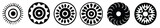 Fototapeta Dmuchawce - Petal circle decoration element on white isolated background. Circular sign. Vector illustration