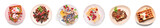 Fototapeta  - Set of tasty Belgian waffles on white background, top view